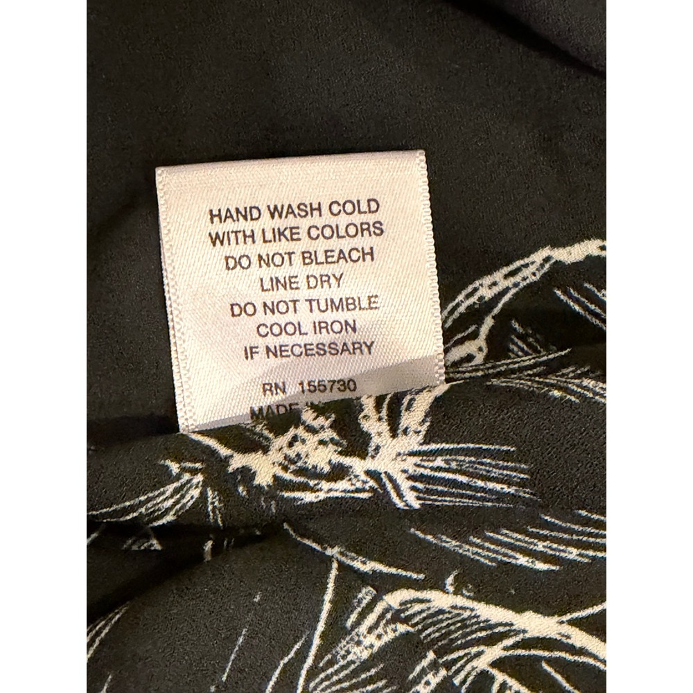 Rose + Olive Black Floral -Neck Blouse Plus 1X Short Sleeve Top Office Work - Picture 7 of 7